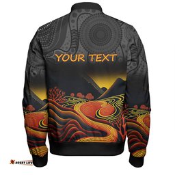 Amazing Aussie Australia Aboriginal Custom Rainbow Serpent Dreamtime Land Art Inspired Bomber Jacket