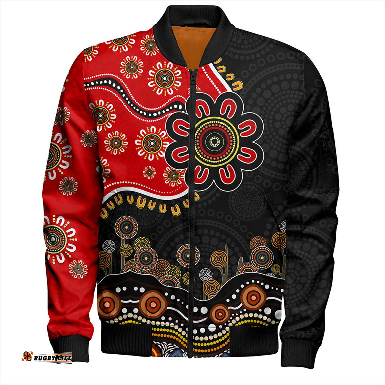 Amazing Aussie Australia Aboriginal Dot Art In My Heart Bomber Jacket