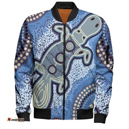 Amazing Aussie Australia Aboriginal Platypus Aboriginal Dot Painting
 Bomber Jacket