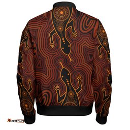 Amazing Aussie Australia Aboriginal Inspired Goanna Aboriginal Art Bomber Jacket