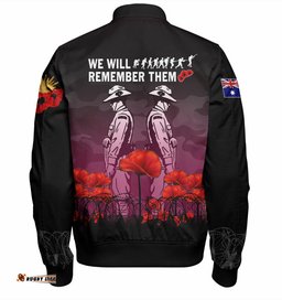 Amazing Aussie Australia Anzac Day Anzac Day Soldier We Will Remember Them Pink Bomber Jacket