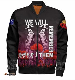 Amazing Aussie Australia Anzac Day Anzac Day Soldier We Will Remember Them Pink Bomber Jacket