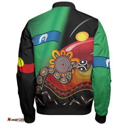 Amazing Aussie Australia Aboriginal Custom The Rainbow Serpent Dreamtime Give Shape To The Earth Bomber Jacket