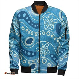 Amazing Aussie Australia Aboriginal River With Aboriginal Dot Art Inspired Bomber Jacket