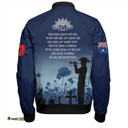 Amazing Aussie Australia Anzac Day Lest We Forget Blue Bomber Jacket