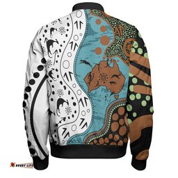 Amazing Aussie Australia Aboriginal Custom Aussie Indigenous Hunting Season With Kangaroo Dot Art Bomber Jacket