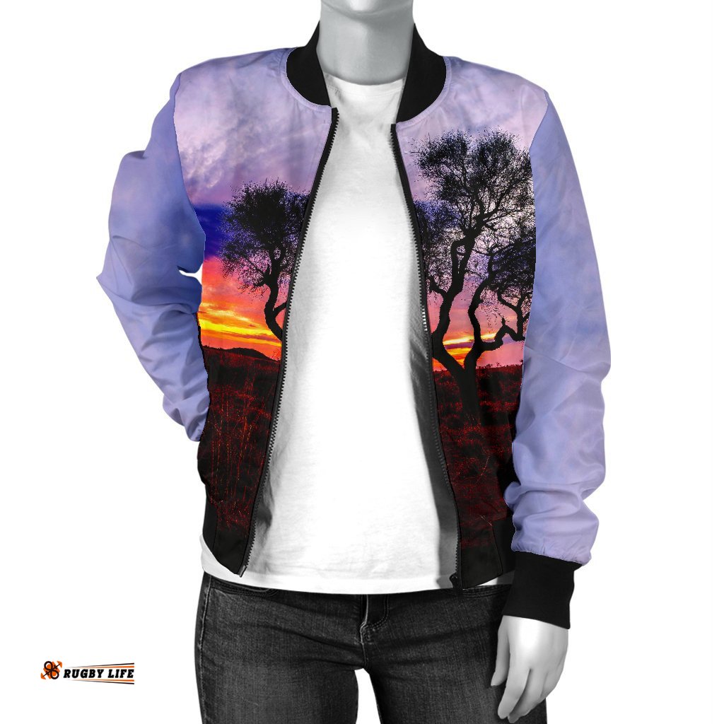 Women's Bomber Jacket - Australia Sky View, The Forest is Growing