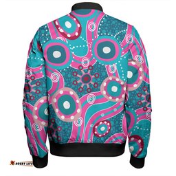 Amazing Aussie Australia Aboriginal Pink Aboriginal Dot Art Inspired Bomber Jacket