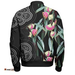 Amazing Aussie Australia Aboriginal Seamless Pattern With Eucalyptus Flower Bomber Jacket