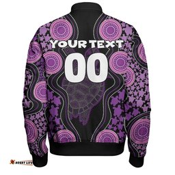 Amazing Aussie Australia Aboriginal Art Purple Turtle Inspired Bomber Jacket