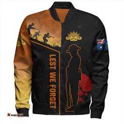 Amazing Aussie Australia Anzac Day Anzac Day Lest We Forget Poppy Bomber Jacket