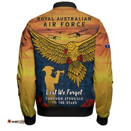 Amazing Aussie Australia Anzac Day Lest We Forget Royal Australian Air Force Bomber Jacket