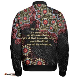Amazing Aussie Australia Aboriginal The More You Know The Less You Need Red and Gold Patterns Bomber Jacket