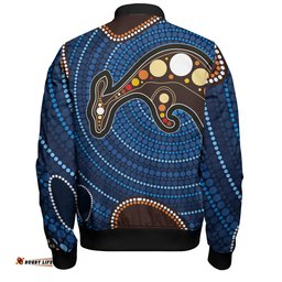 Amazing Aussie Australia Aboriginal Inspired Aboriginal Kangaroo Art Bomber Jacket