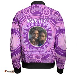 Amazing Aussie Australia Aboriginal Custom Believe You Can And Hold Firmly Onto Your Dreams Personalised Photo (Purple) Bomber Jacket