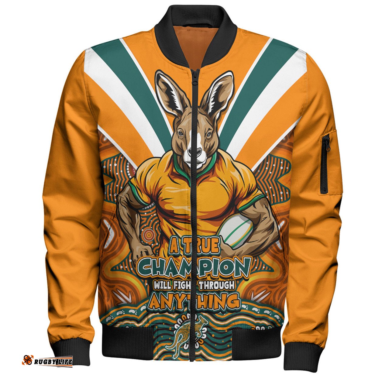 Amazing Aussie Australia Wallabies Squad A True Champion Will Fight Through Anything (Gold) Bomber Jacket