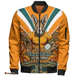 Amazing Aussie Australia Wallabies Squad A True Champion Will Fight Through Anything (Gold) Bomber Jacket