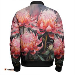 Amazing Aussie Australia Waratah Waratah Oil Painting Abstract Ver3 Bomber Jacket