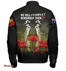 Amazing Aussie Australia Anzac Day Anzac Day Soldier We Will Remember Them Yellow Bomber Jacket