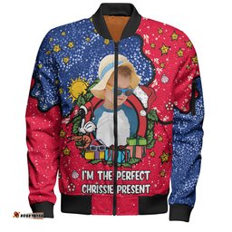 Amazing Aussie Australia Christmas Custom I'm the Perfect Present Blue Bomber Jacket
