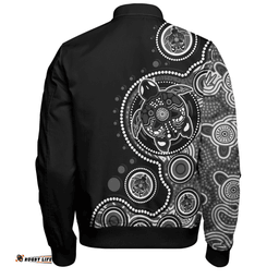 Amazing Aussie Australia Indigenous Turtle Aboriginal Dot Art Black Bomber Jacket