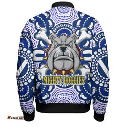 Amazing Aussie Canterbury Bankstown Bulldogs Custom Indigenous Mighty Super Berries Tribal Footprints Bomber Jacket