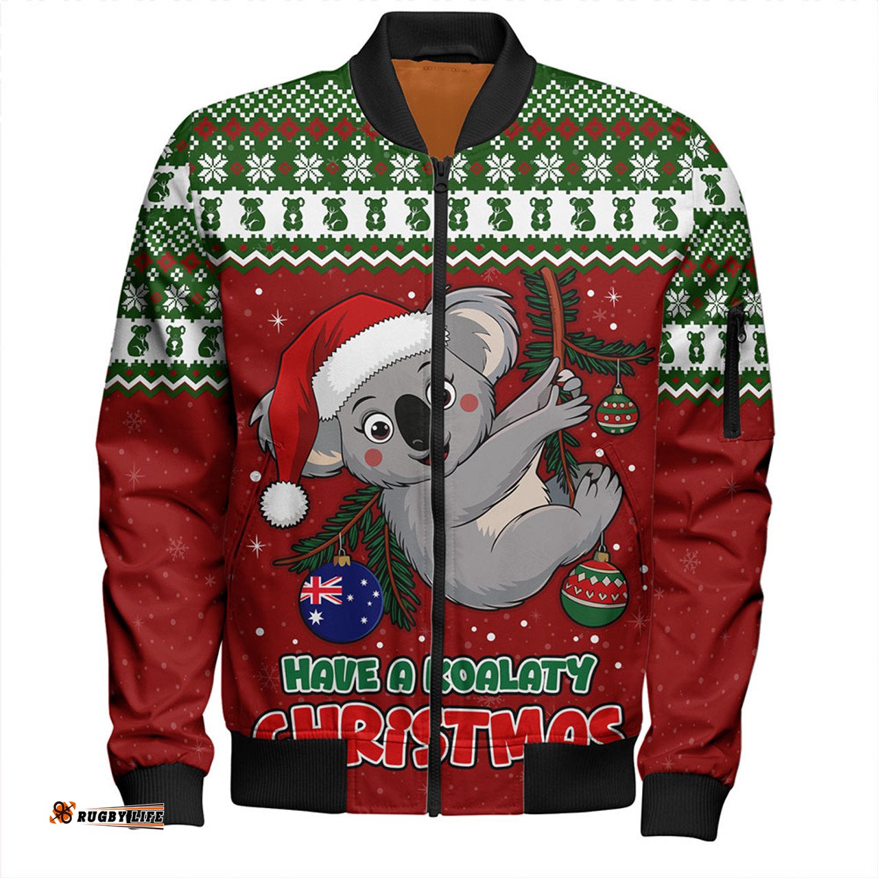 Amazing Aussie Australia Have A Koalaty Christmas Bomber Jacket