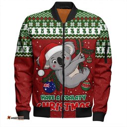 Amazing Aussie Australia Have A Koalaty Christmas Bomber Jacket