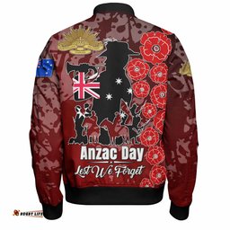 Amazing Aussie Australia Anzac Custom Lest We Forget Red Style Bomber Jacket