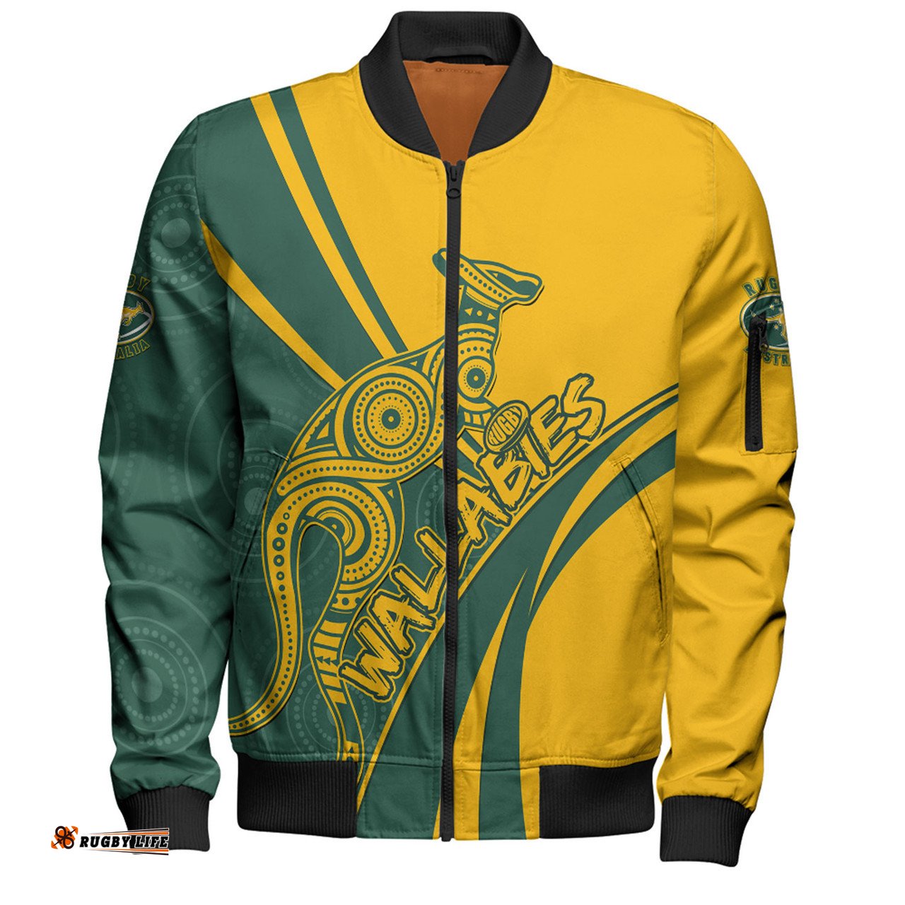 Amazing Aussie Australia Wallabies Squad Aboriginal Pattern Inspired Bomber Jacket
