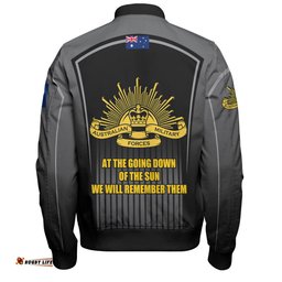 Amazing Aussie Australia Remembrance Day Lest We Forget Special Black Bomber Jacket