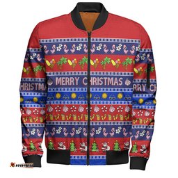Amazing Aussie Australia Christmas Custom Aussie Christmas Flamingo Summer Vibes Blue Bomber Jacket
