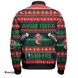 Amazing Aussie Australia Christmas Fishing Custom Merry Ugly Fishmas Bomber Jacket