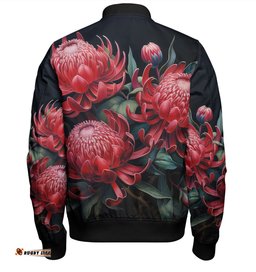Amazing Aussie Australia Waratah Red Waratah Flowers Fine Art Ver2 Bomber Jacket