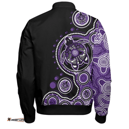 Amazing Aussie Australia Indigenous Turtle Aboriginal Dot Art Purple Bomber Jacket