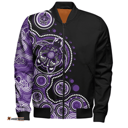 Amazing Aussie Australia Indigenous Turtle Aboriginal Dot Art Purple Bomber Jacket