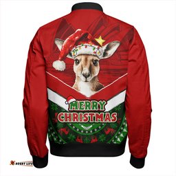 Amazing Aussie Australia Holiday Kangaroo Merry Christmas Bomber Jacket