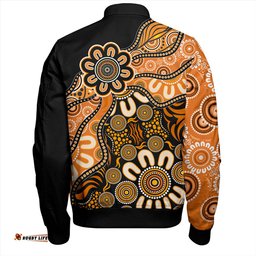 Amazing Aussie Australia Aboriginal Dot Painting Background Bomber Jacket