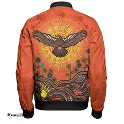 Amazing Aussie Australia Indigenous Flying Eagle With Aboriginal Dot Art Bomber Jacket