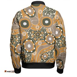 Amazing Aussie Australia Aboriginal Orange Aboriginal Dot Art Inspired Bomber Jacket