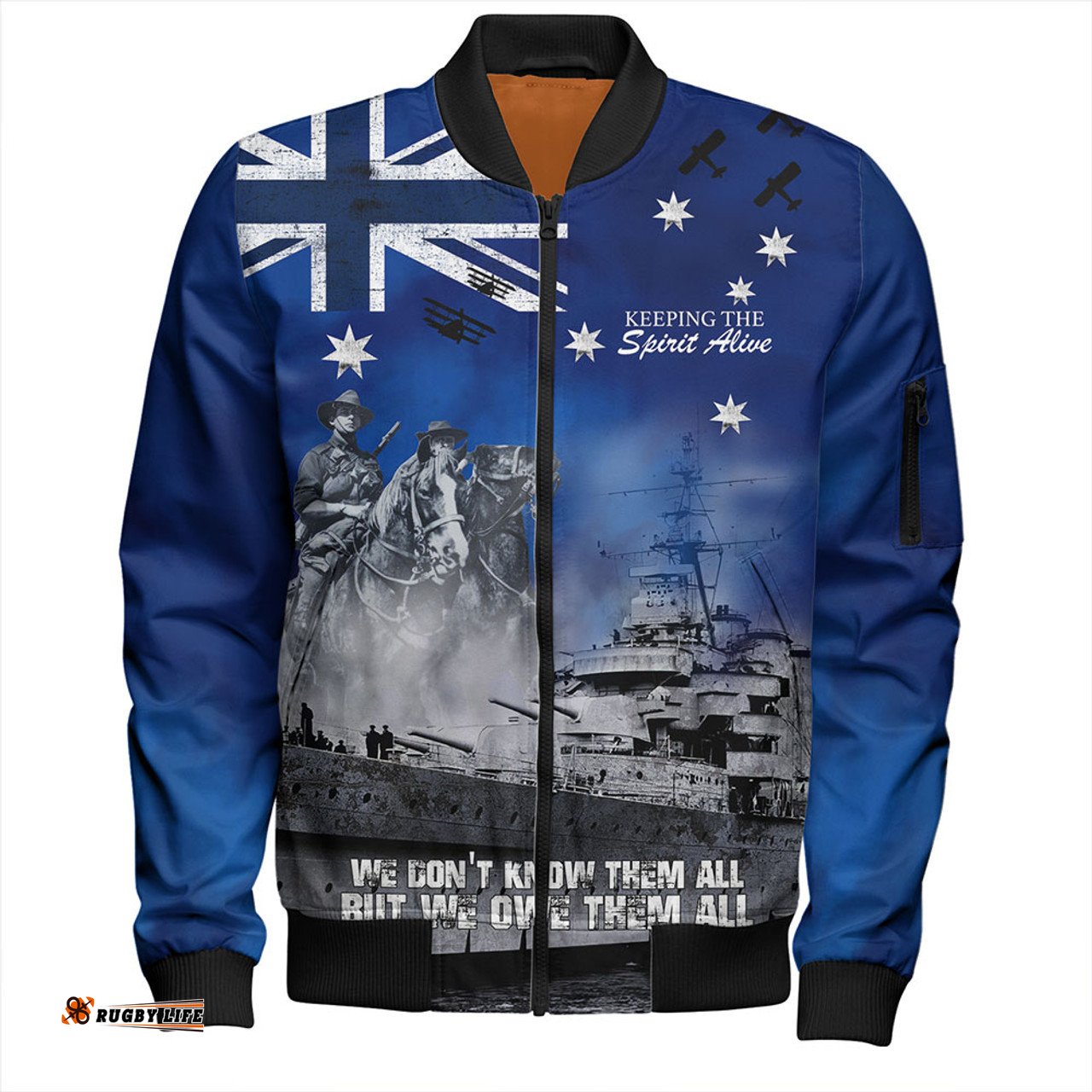 Amazing Aussie Australia Remember All The Battles Fought Blue Bomber Jacket