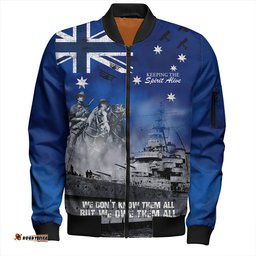 Amazing Aussie Australia Remember All The Battles Fought Blue Bomber Jacket