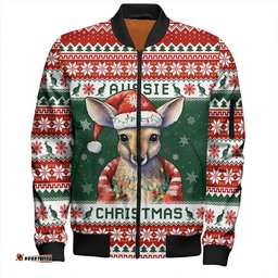 Amazing Aussie Australia Merry Christmas Spirit Kangaroo Edition Bomber Jacket