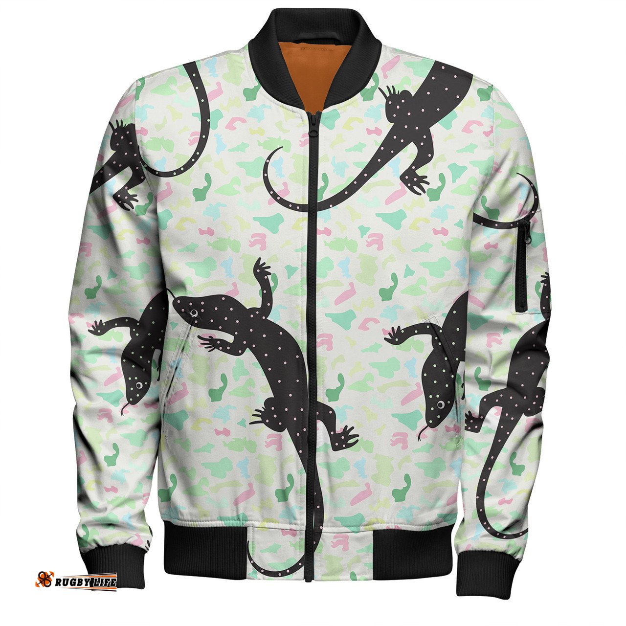 Amazing Aussie Australia Goanna Aboriginal Goanna Dot Art Colorful Inspired  Bomber Jacket