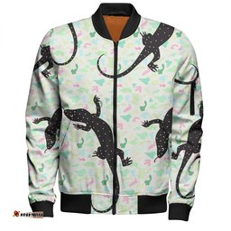 Amazing Aussie Australia Goanna Aboriginal Goanna Dot Art Colorful Inspired  Bomber Jacket