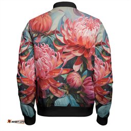 Amazing Aussie Australia Waratah Waratah Oil Painting Abstract Ver4 Bomber Jacket