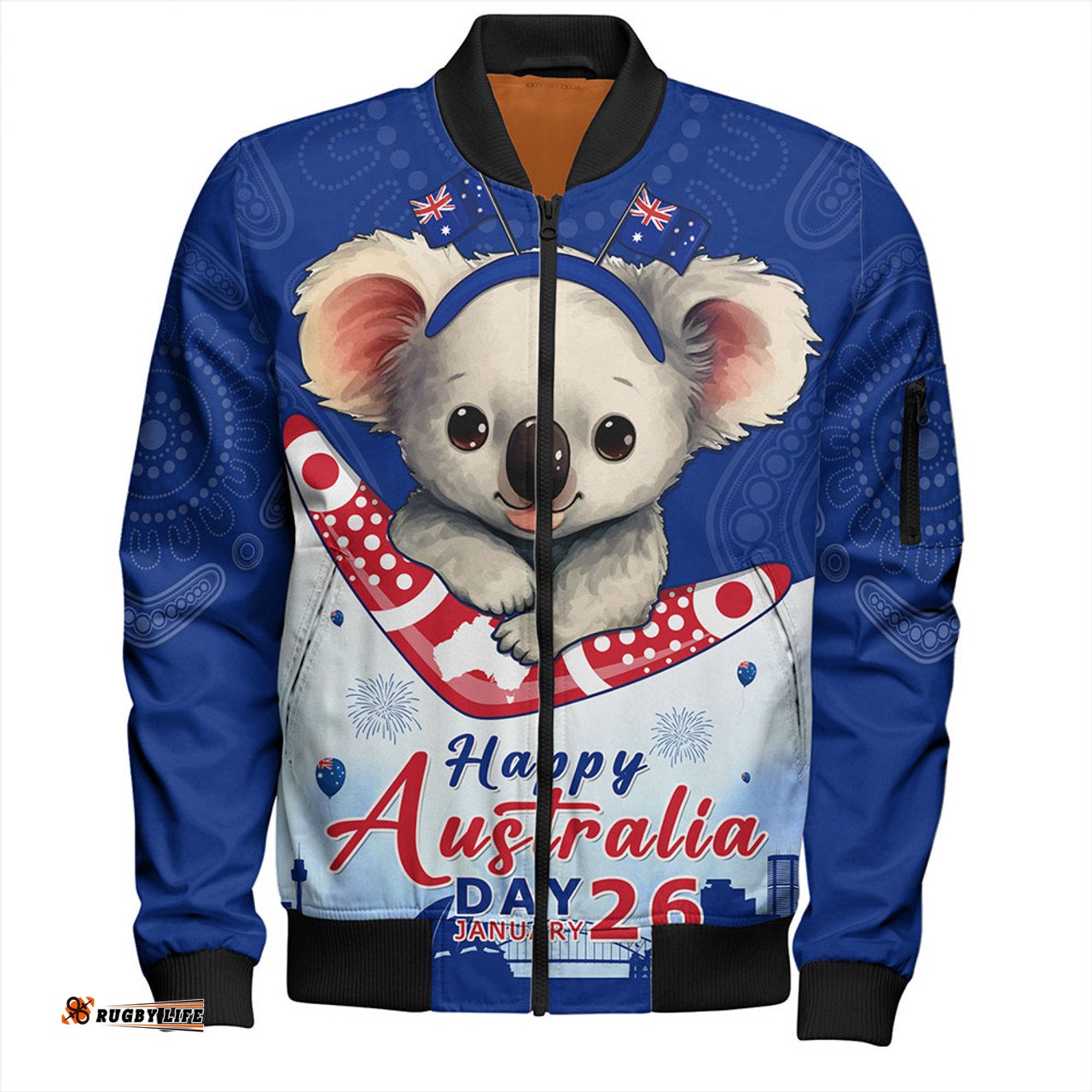 Amazing Aussie Australia Happy Australia Day Koala With Boomerang Edition Bomber Jacket