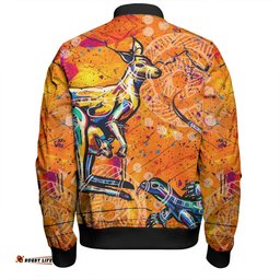 Amazing Aussie Australia Kangaroo Aboriginal Australia Kangaroo And Goanna Bomber Jacket