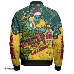 Amazing Aussie Australia Wallabies Christmas Custom Let's Get Lit Chrisse Pressie Bomber Jacket