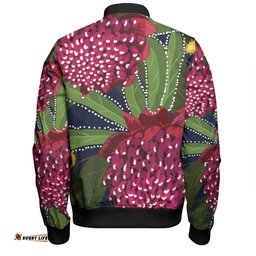 Amazing Aussie Australia Flowers Aboriginal Australian Waratah Flower Art Bomber Jacket
